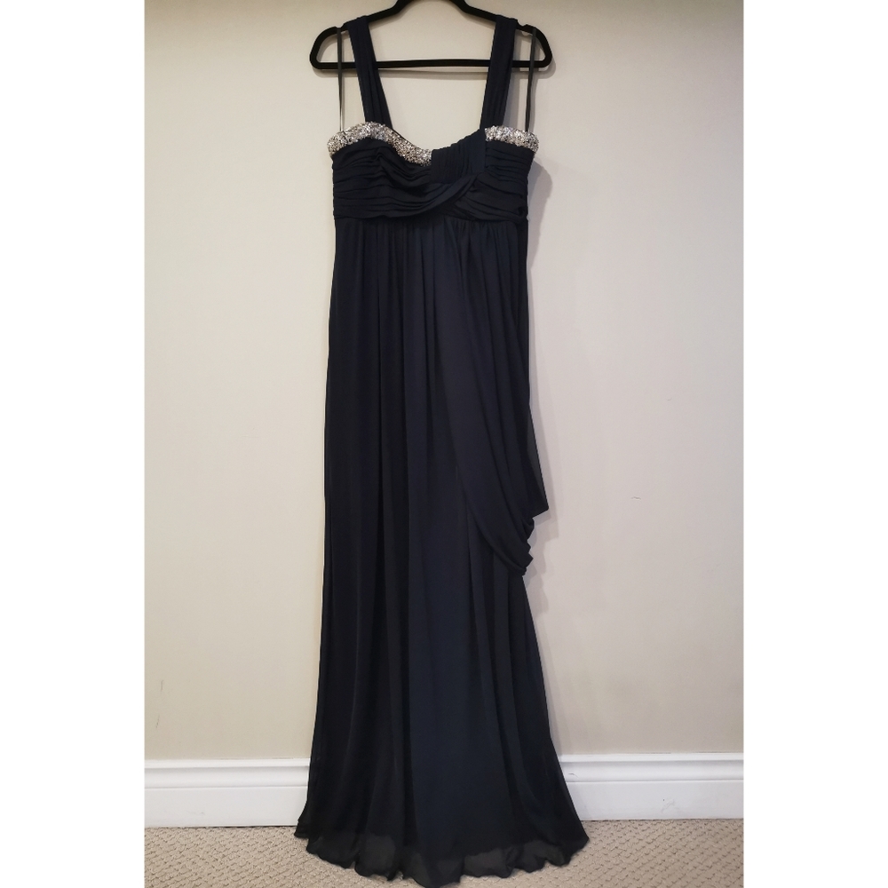 City Triangles | Navy Blue Drape Gown